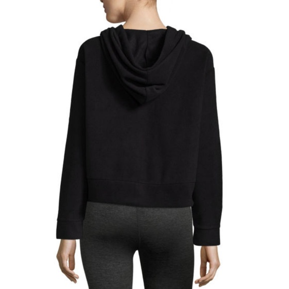 Brushed Fleece Crop Pullover Hoodie - Picture 2 of 3